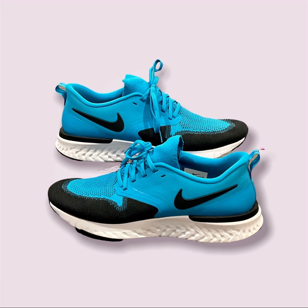 Men’s Nike Odyssey React 2 Flyknit Blue Lagoon/Black-White . BRAND NEW. Size 12.